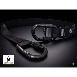 Tybelt Pro avec deux mousquetons noirs fixés aux boucles d’extrémité